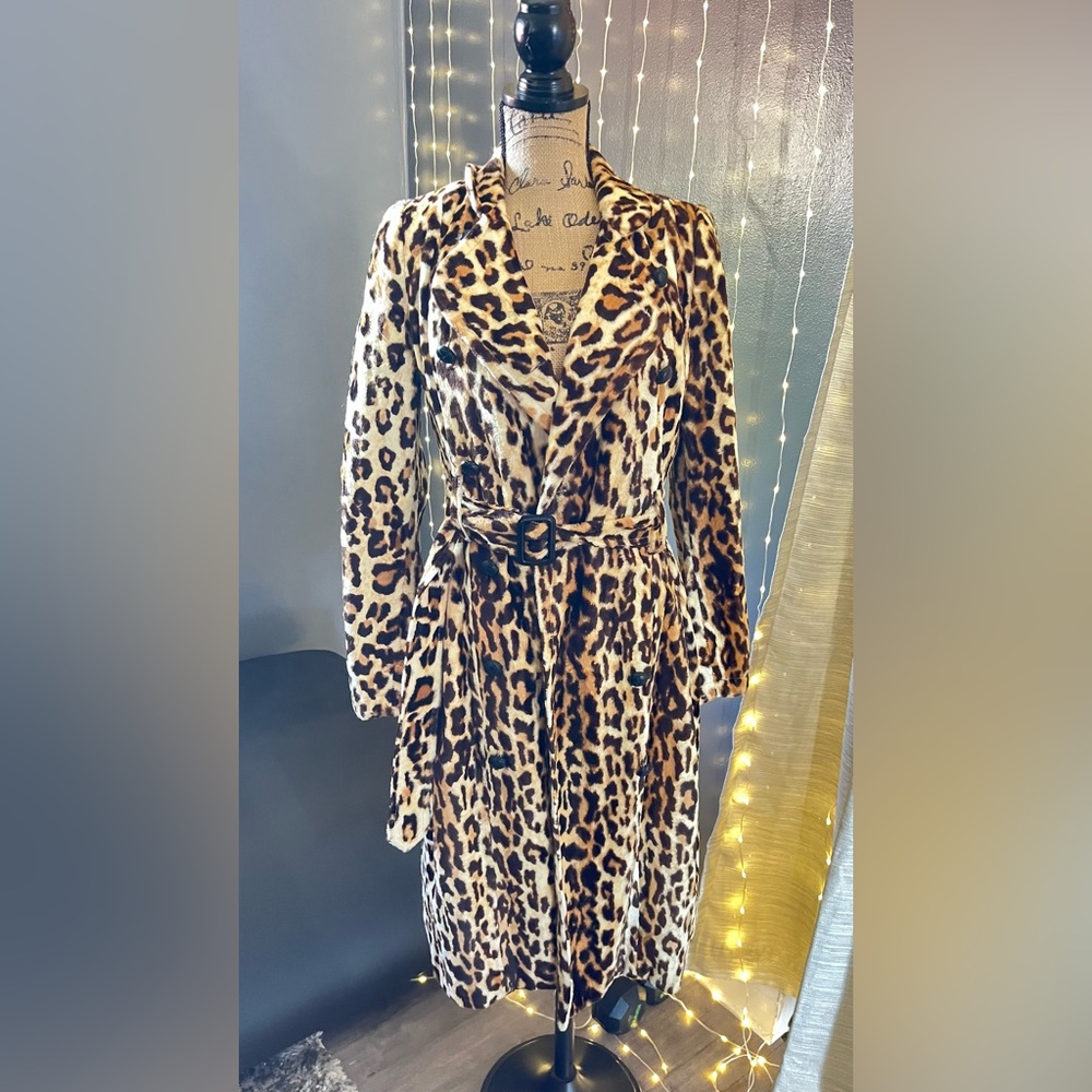 L.a.m.b leopard print trench/soft rare small